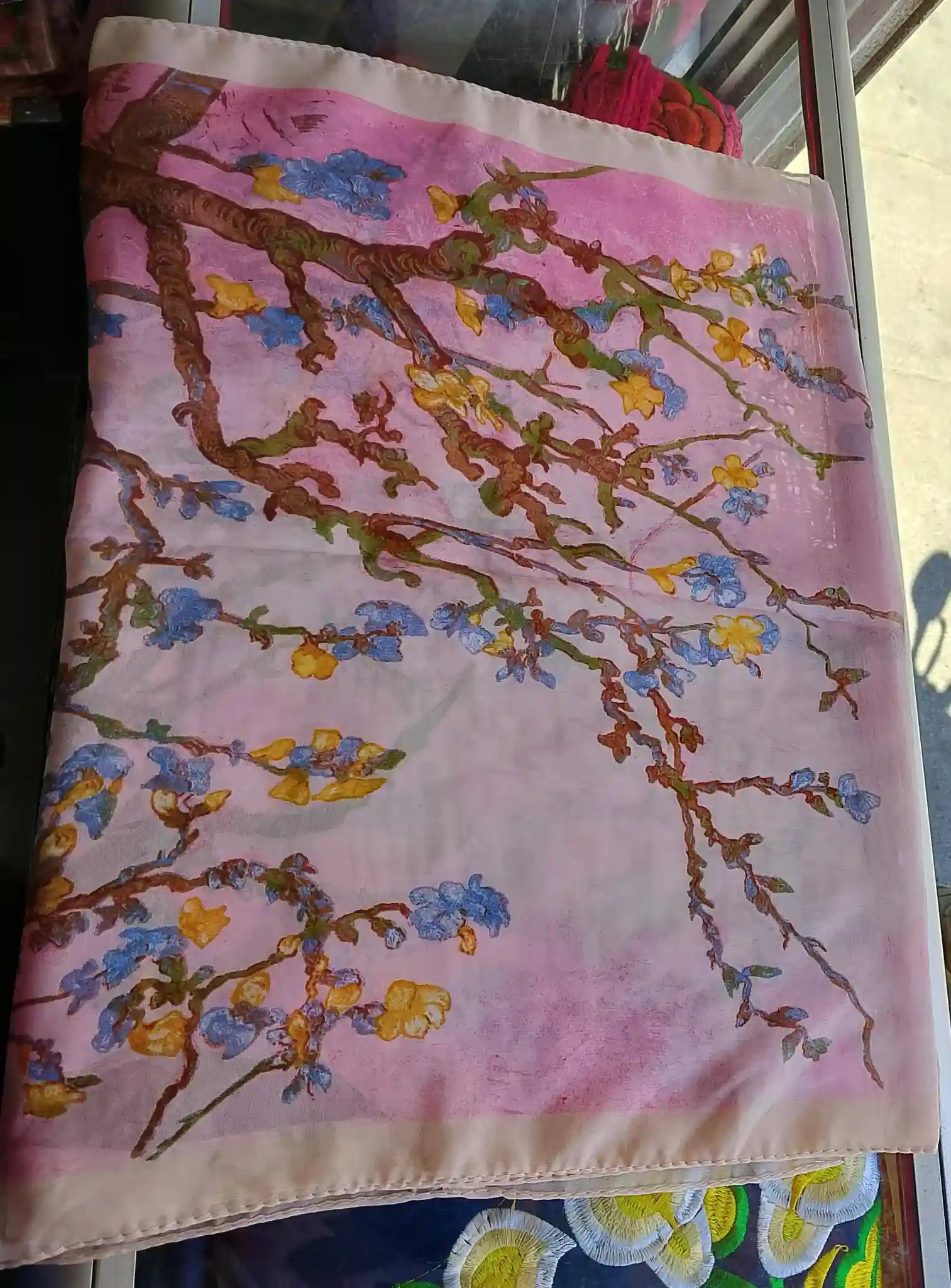 Mascada de seda artesanal