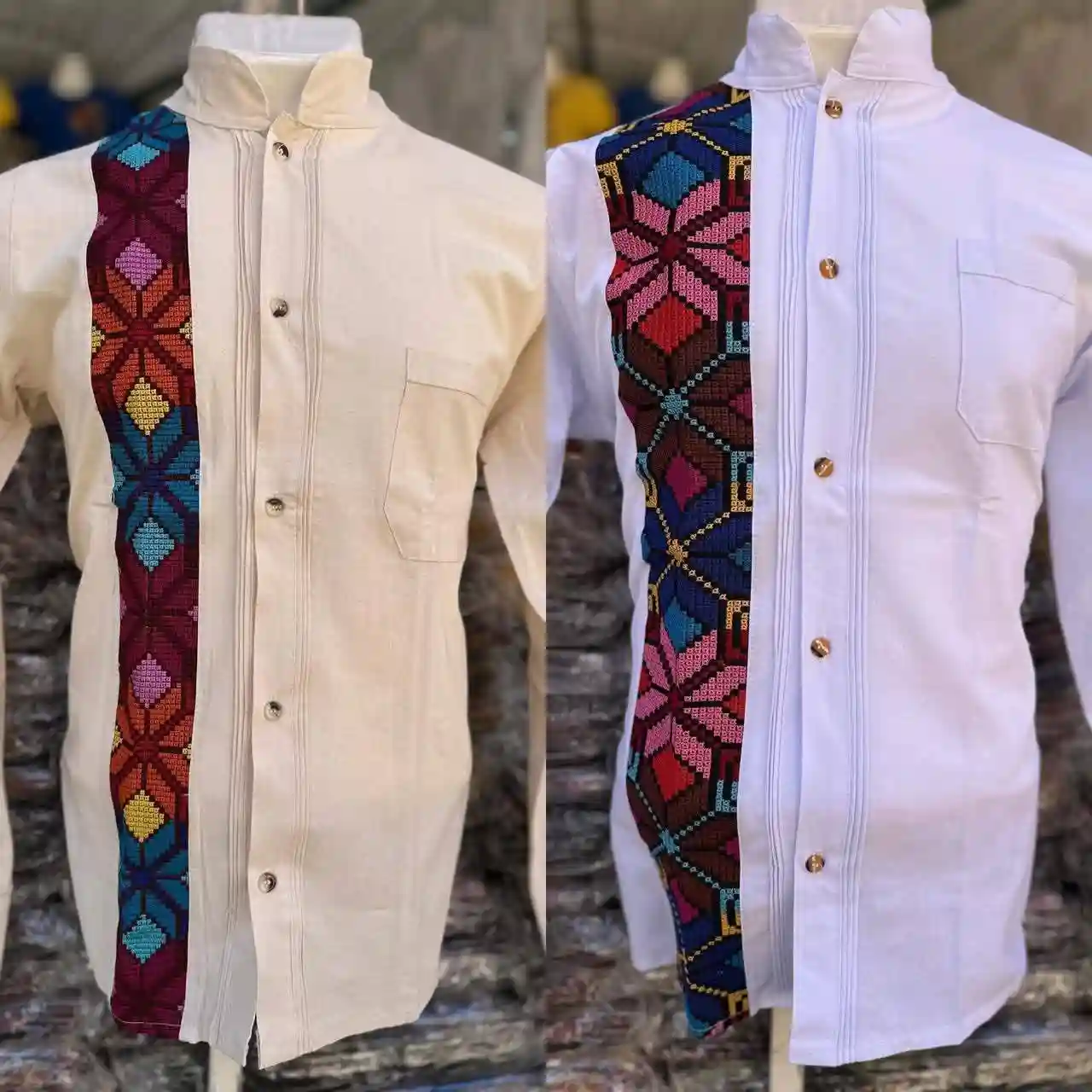 Guayabera mexicana bordada a mano